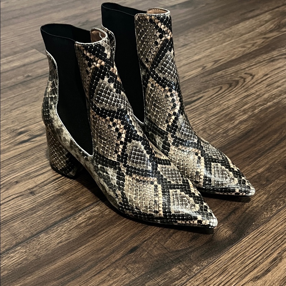 Linea Paolo Snakeskin Ankle Boots